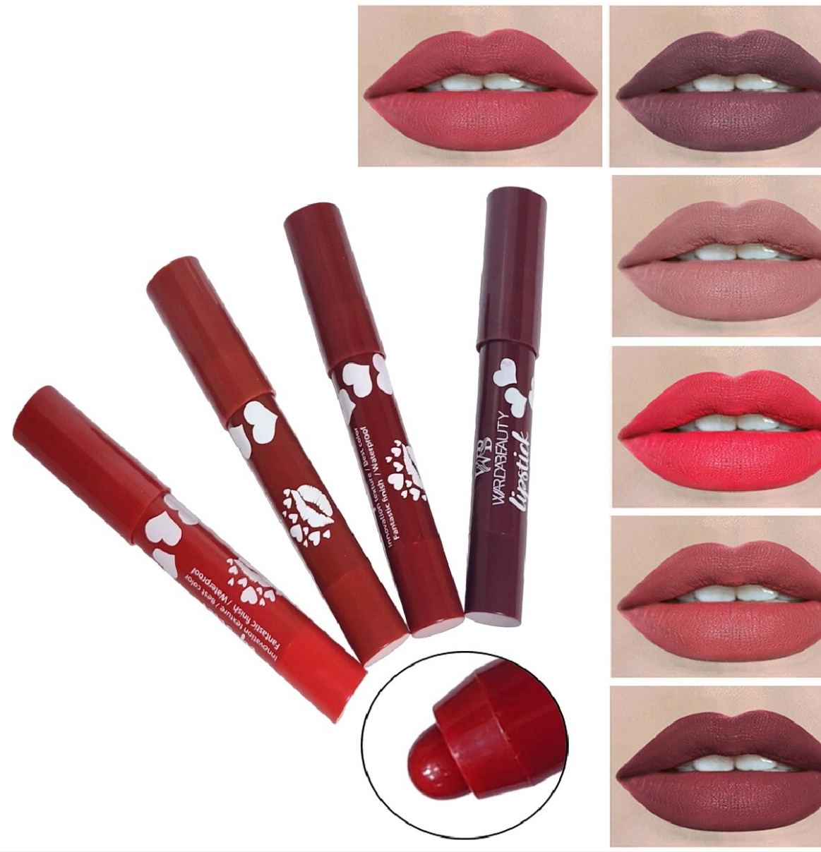 Warda Beauty Pack of 4 HD Matte Lip Crayon