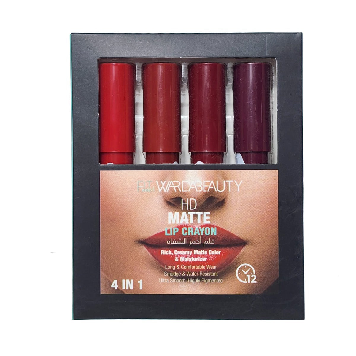 Warda Beauty Pack of 4 HD Matte Lip Crayon