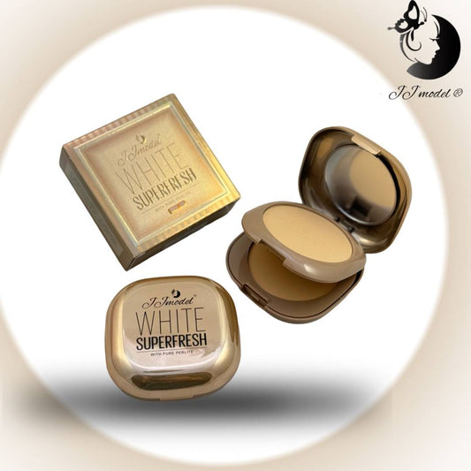 JJ model WHITE SUPERFRESH 3 in 1 Compact Powder